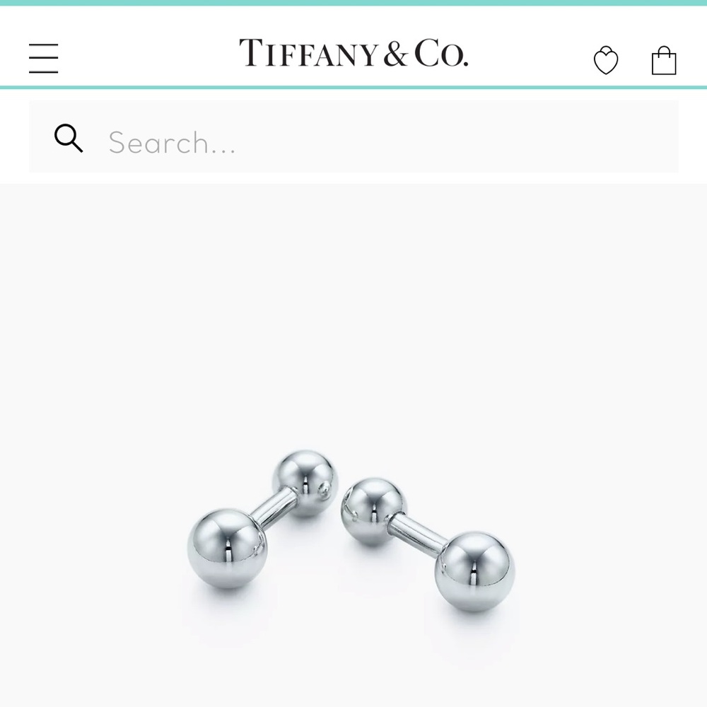 Tiffany Barbell Cuff Links in Sterling Silver